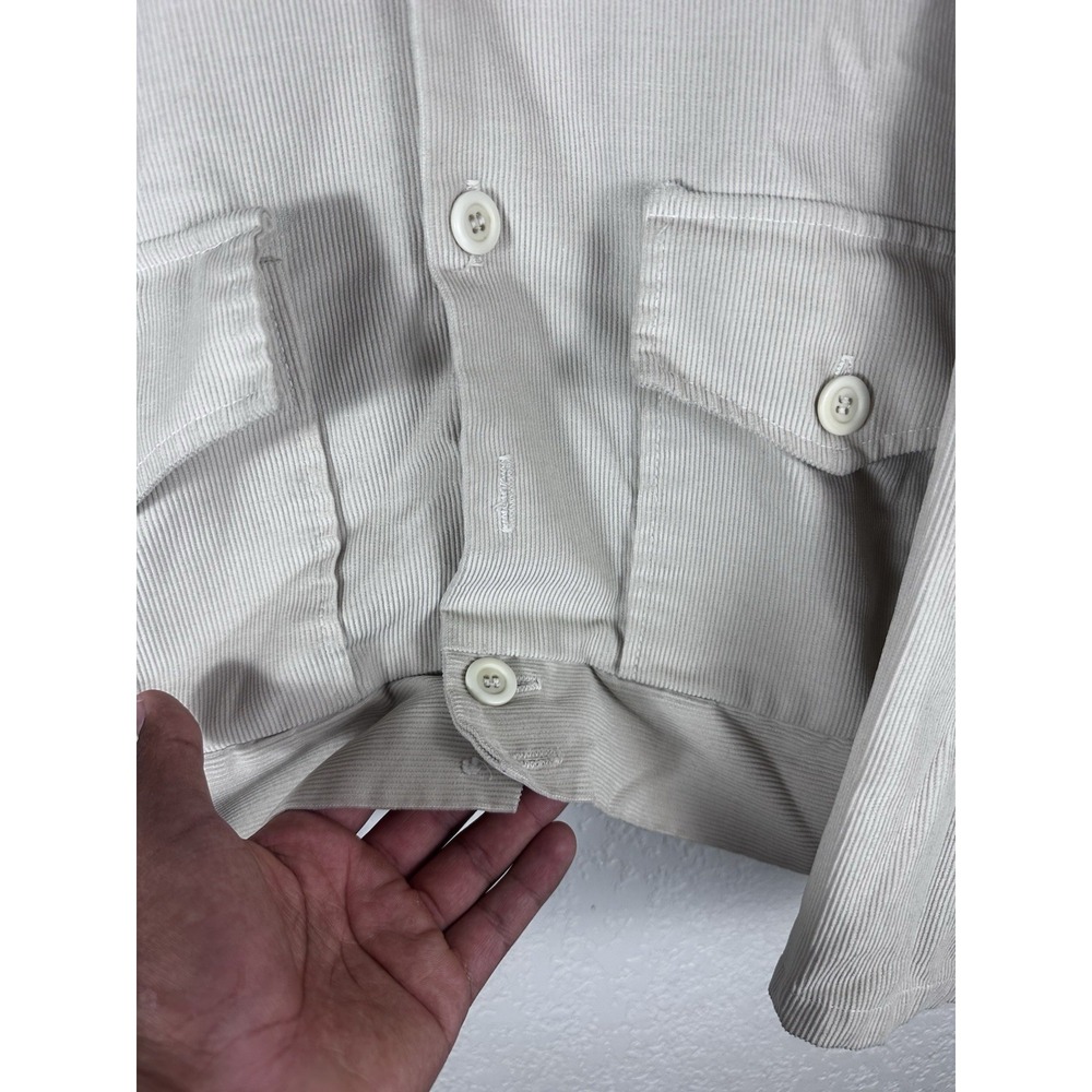 Vintage 70s Tobias Tops Corduroy Jacket Cream Beige Workwear Distressed 1970s - Picture 7 of 15